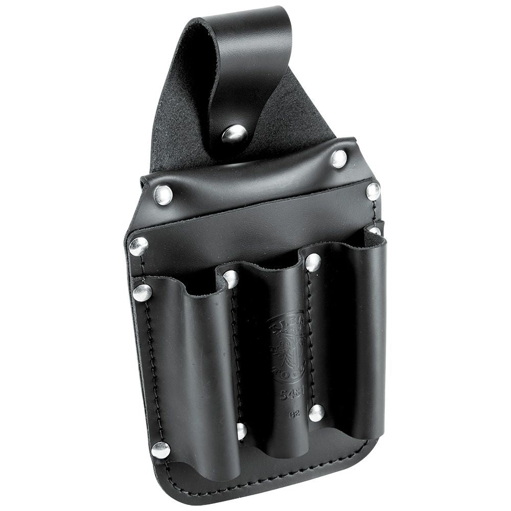 Klein Tools 5481 | Tool Pouch, Leather Pocket Tool Organizer, 6-Pockets, 5.75 x 2.5 x 10-Inch