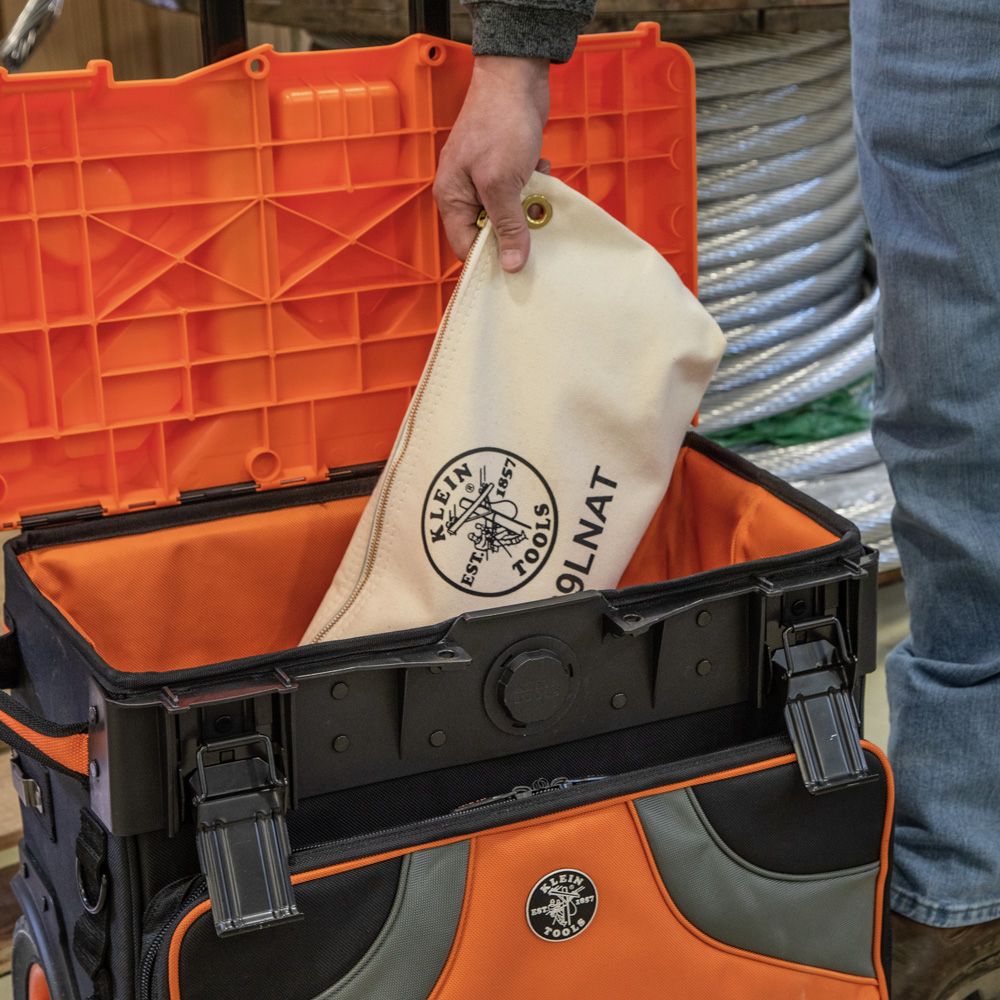 Klein Tools 5539LNAT | Canvas Bag with Zipper, Large Natural