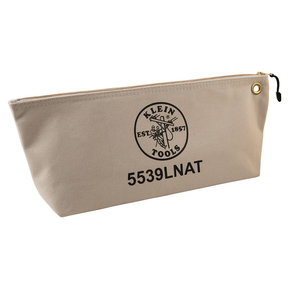Klein Tools 5539LNAT | Canvas Bag with Zipper, Large Natural
