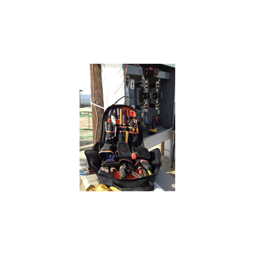 Klein Tools 55421BP-14 | Tradesman Pro Tool Bag Backpack, 39 Pockets, Black, 14-Inch