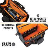 Klein Tools 55469 | Tool Bag, Tradesman Pro Wide-Open Tool Bag, 42 Pockets, 16-Inch