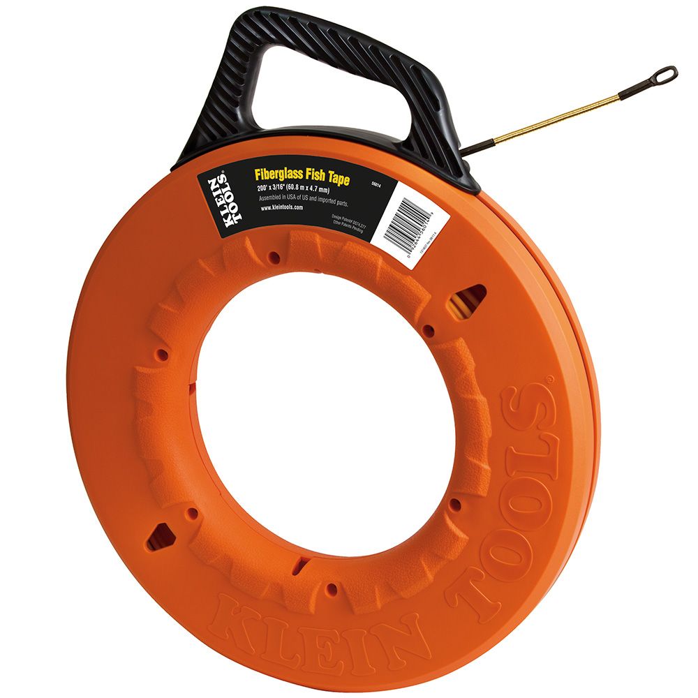 Klein Tools 56014 | Fiberglass Fish Tape with Spiral Leader, 200-Feet