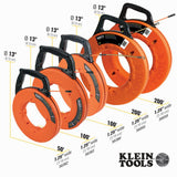 Klein Tools 56380 | Multi-Groove Fiberglass Fish Tape with Spiral Steel Leader, 100-Feet