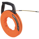Klein Tools 56380 | Multi-Groove Fiberglass Fish Tape with Spiral Steel Leader, 100-Feet