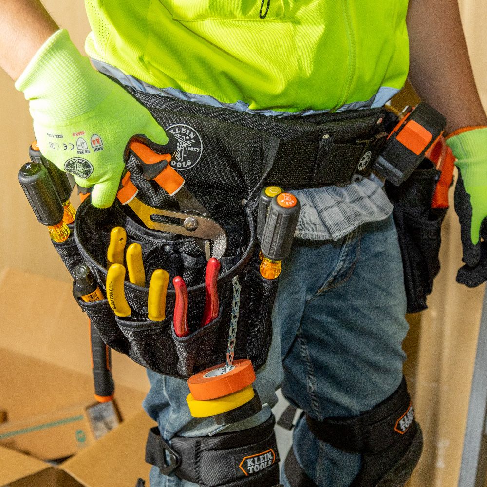 Klein Tools 5710XL | Electrician's Padded Tool Belt/Pouch Combo, 27-Pocket, 4-Piece, X-Large