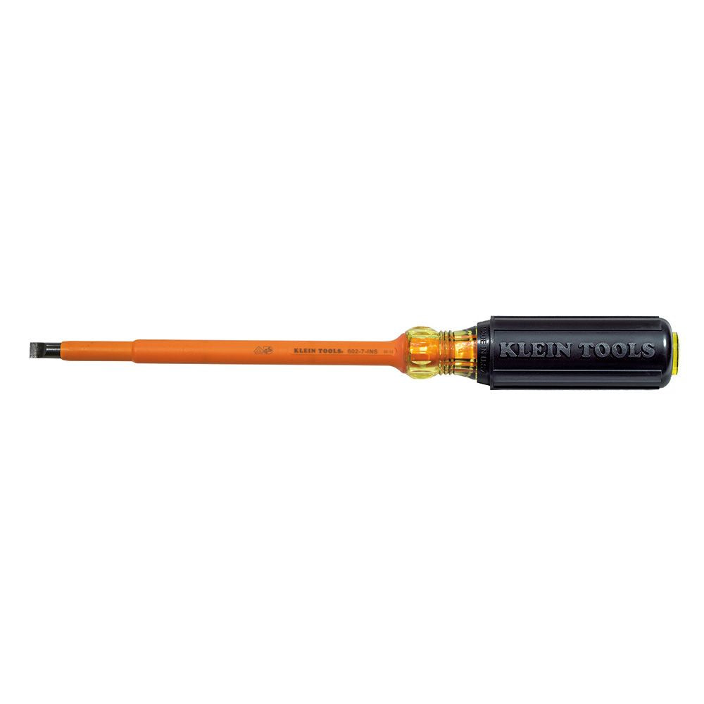 Klein Tools 602-7-INS | Insulated Screwdriver, 5/16-Inch Cabinet, 7-Inch