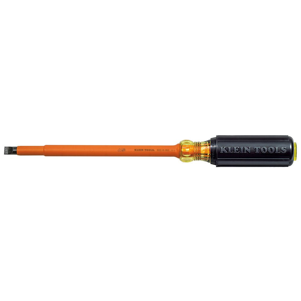 Klein Tools 602-8-INS | Insulated Screwdriver, 3/8-Inch Cabinet, 8-Inch