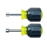 Klein Tools 610M | Nut Driver Set, Magnetic Stubby Nut Drivers, 1-1/2-Inch Shaft, 2-Piece