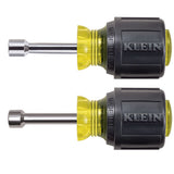 Klein Tools 610M | Nut Driver Set, Magnetic Stubby Nut Drivers, 1-1/2-Inch Shaft, 2-Piece