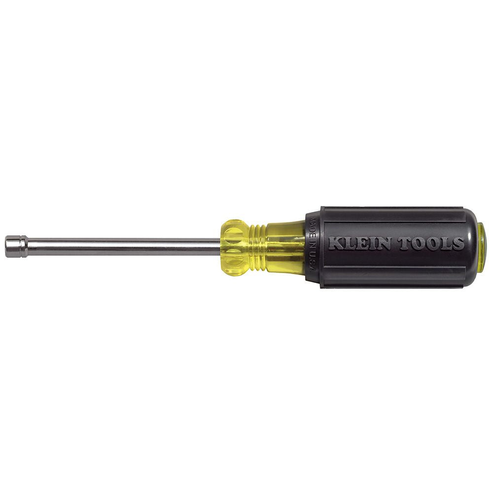 Klein Tools 630-4MM | 4mm Nut Driver, 3-Inch Hollow Shaft, Cushion-Grip