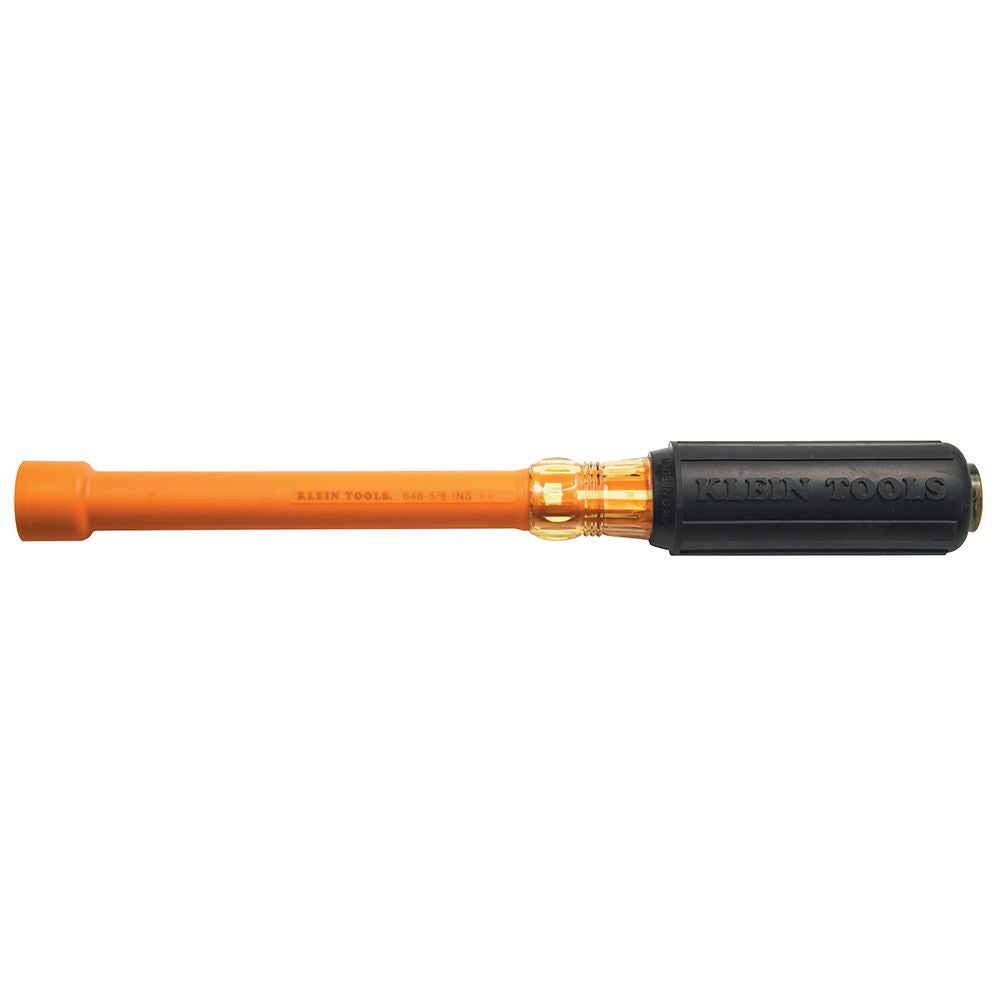 Klein Tools 646-5/8-INS | 5/8-Inch Insulated Nut Driver, 6-Inch Hollow Shaft
