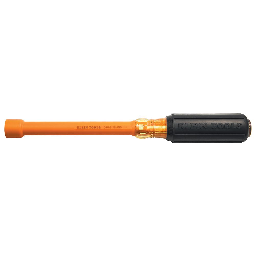 Klein Tools 646-9/16-INS | 9/16-Inch Insulated Nut Driver 6-Inch Hollow Shaft