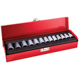 Klein Tools 65506 | 3/8-Inch Drive Socket Wrench Set Metric, 13-Piece