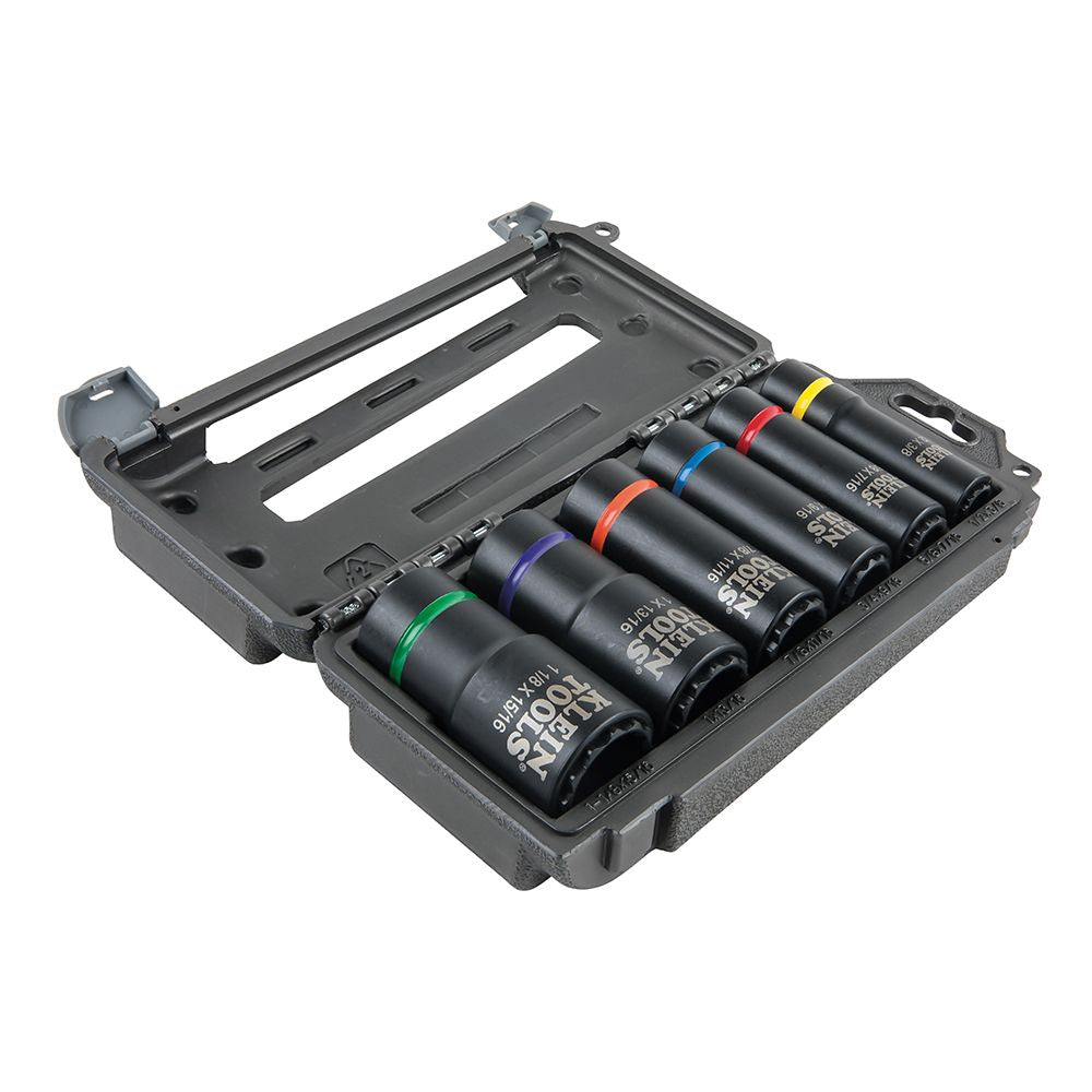 Klein Tools 66010 | 2-In-1 Impact Socket Set, 12-Point, 6-Piece