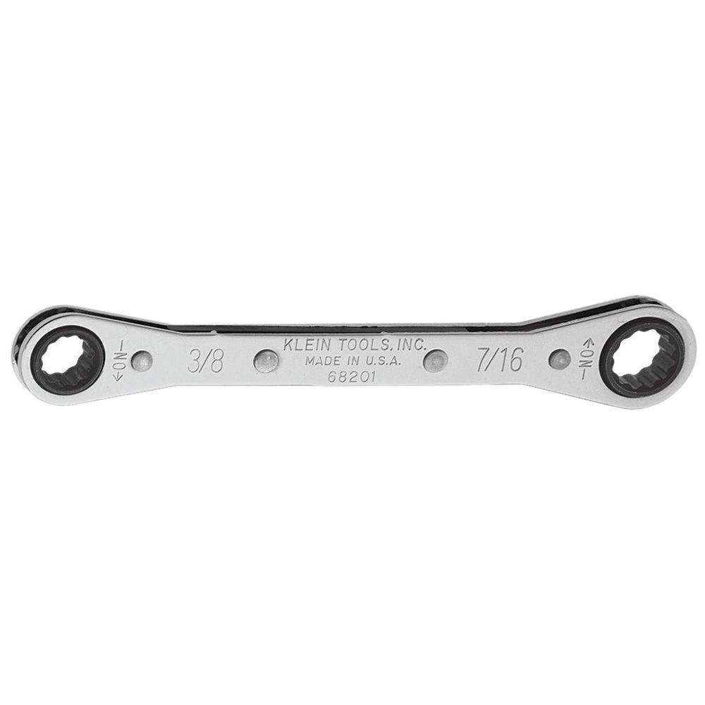 Klein Tools 68201 | Ratcheting Box Wrench 3/8 x 7/16-Inch