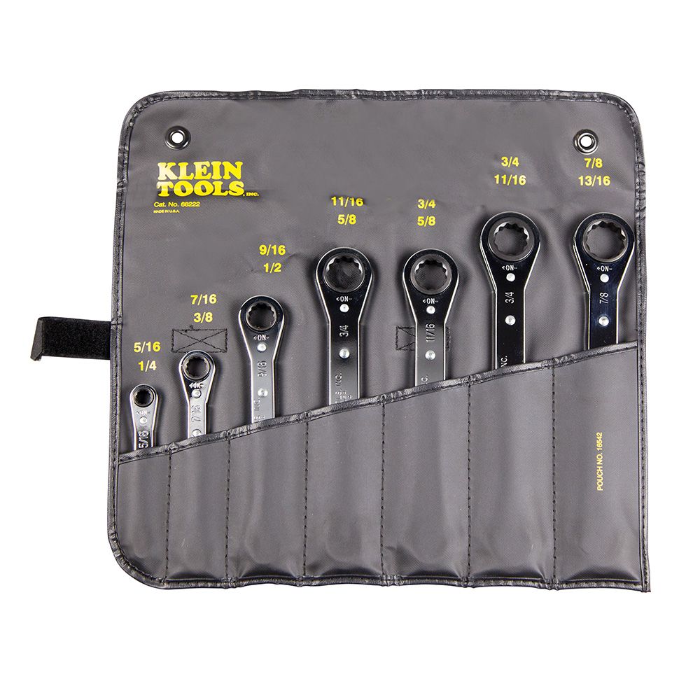 Klein Tools 68222 | Ratcheting Box Wrench Set, 7-Piece
