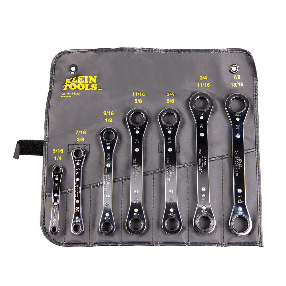 Klein Tools 68222 | Ratcheting Box Wrench Set, 7-Piece