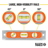 Klein Tools 935R | Aluminum Torpedo Level Rare-Earth Magnet, 9-Inch