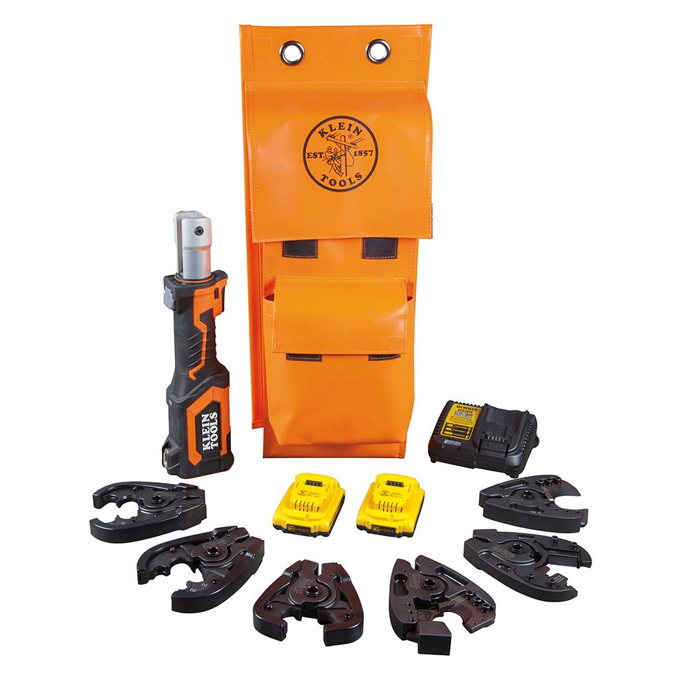 Klein Tools BAT20-7T14 | Battery-Operated Cutter/Crimper Kit, 2 Ah