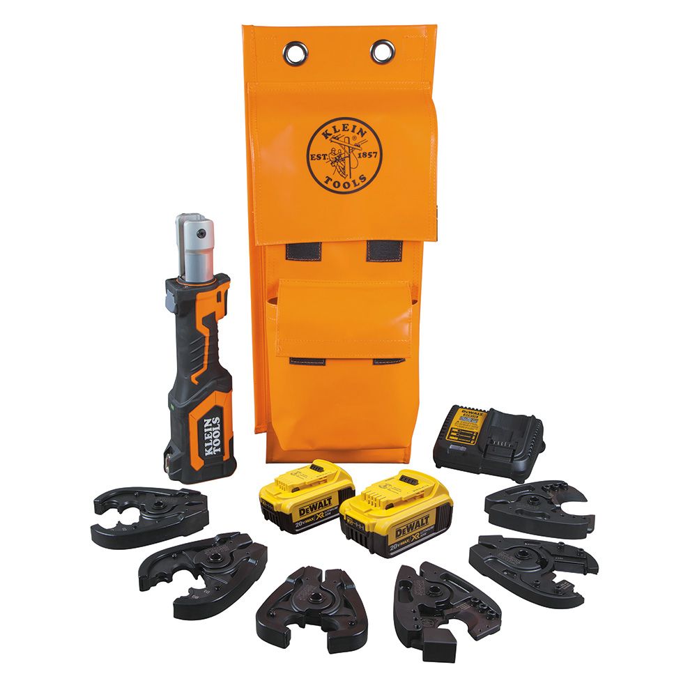 Klein Tools BAT207T144H | Battery-Operated Cutter/Crimper Kit, 4 Ah