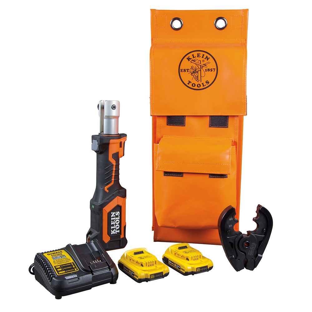 Klein Tools BAT207T1 | Battery-Operated Crimper, BG Die/D3 Groove, 2 Ah