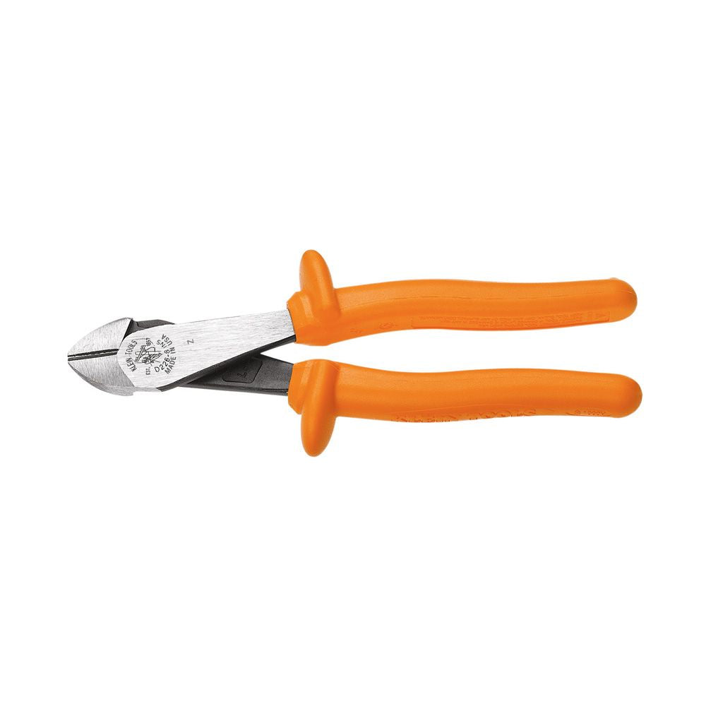 Klein Tools D2000-48-INS | Diagonal Cutting Pliers, Insulated, Heavy-Duty, Angled Head, 8-Inch