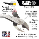 Klein Tools D2000-48 | Diagonal Cutting Pliers, Angled Head, 8-Inch