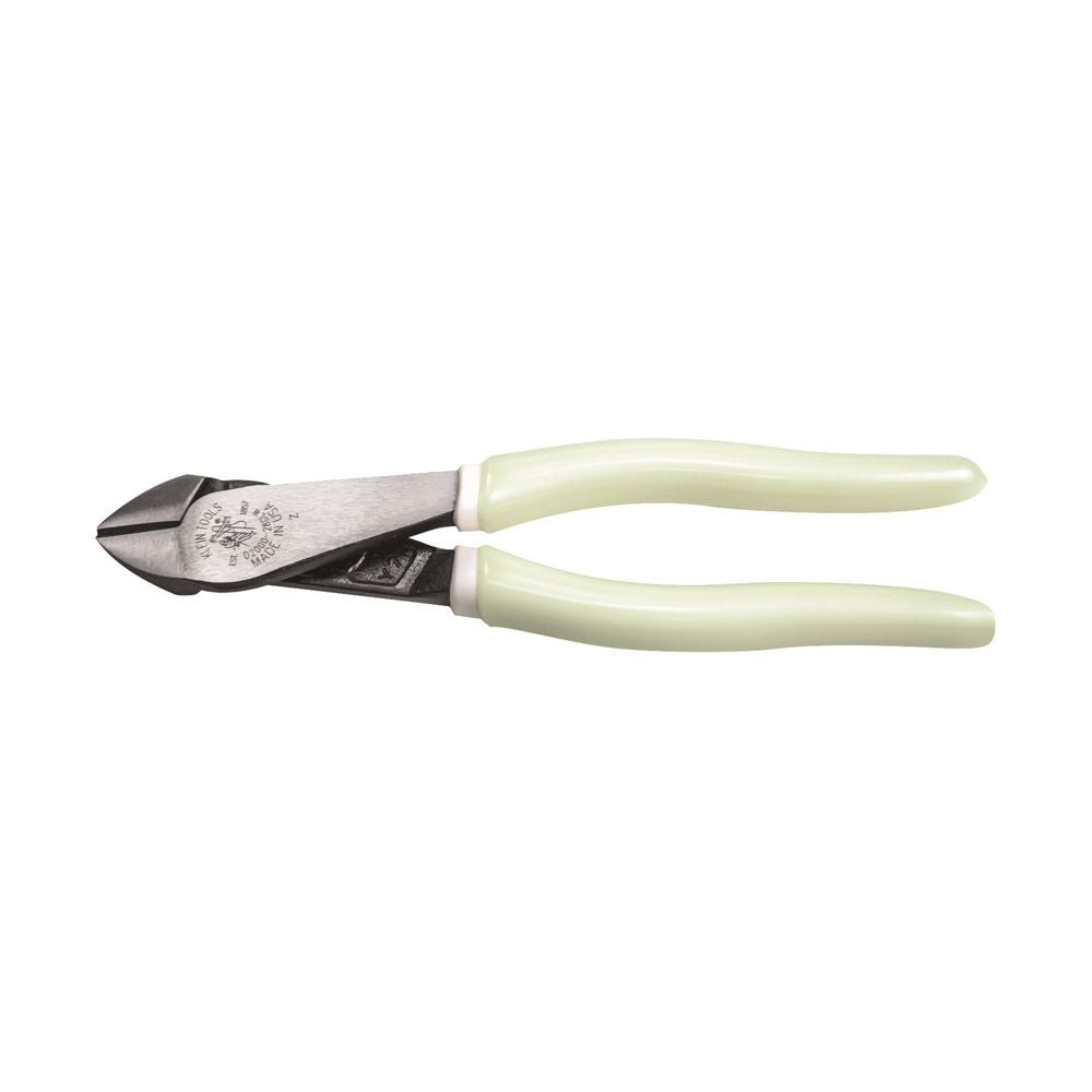 Klein Tools D200028GLW | Diagonal Cutting Pliers, High-Visibility, 8-Inch