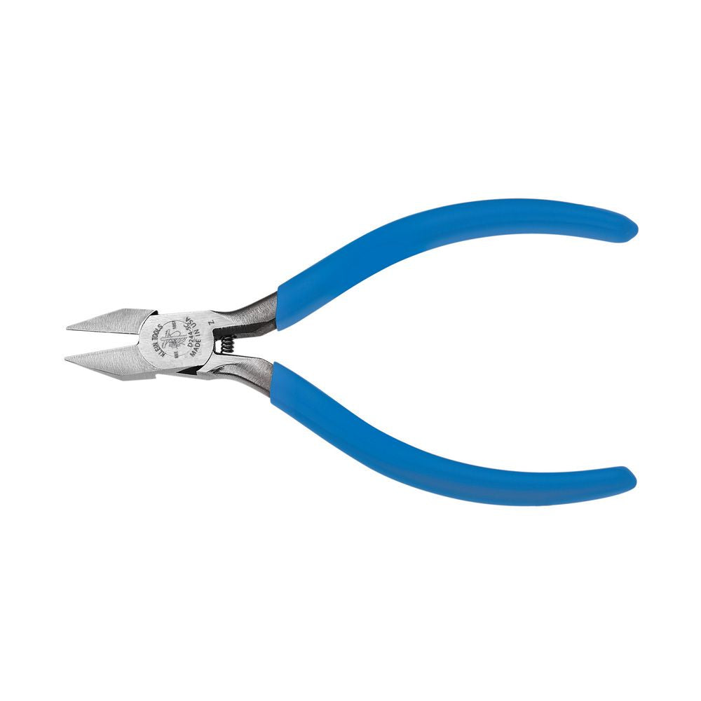 Klein Tools D244-5C | Diagonal Cutting Pliers, Electronics, Pointed Nose, Narrow Jaw, 5-Inch