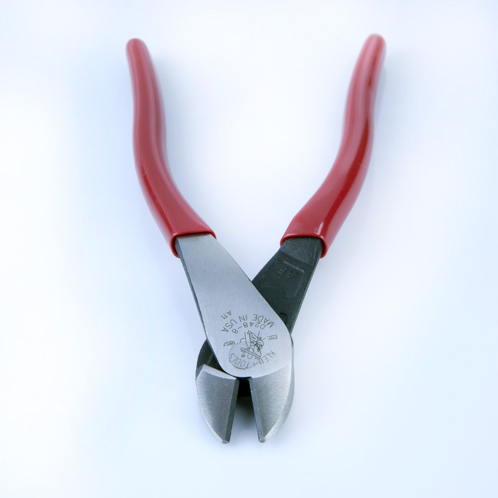 Klein Tools D248-8 | Diagonal Cutting Pliers, Angled Head, Short Jaw, 8-Inch