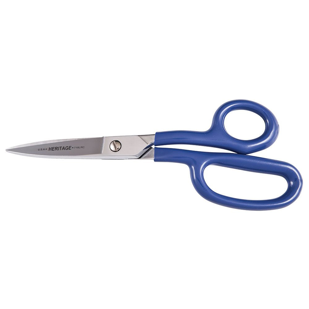 Klein Tools G718LRC | Carpet Shear With Ring, Curved, Coated Handle, 9-Inch