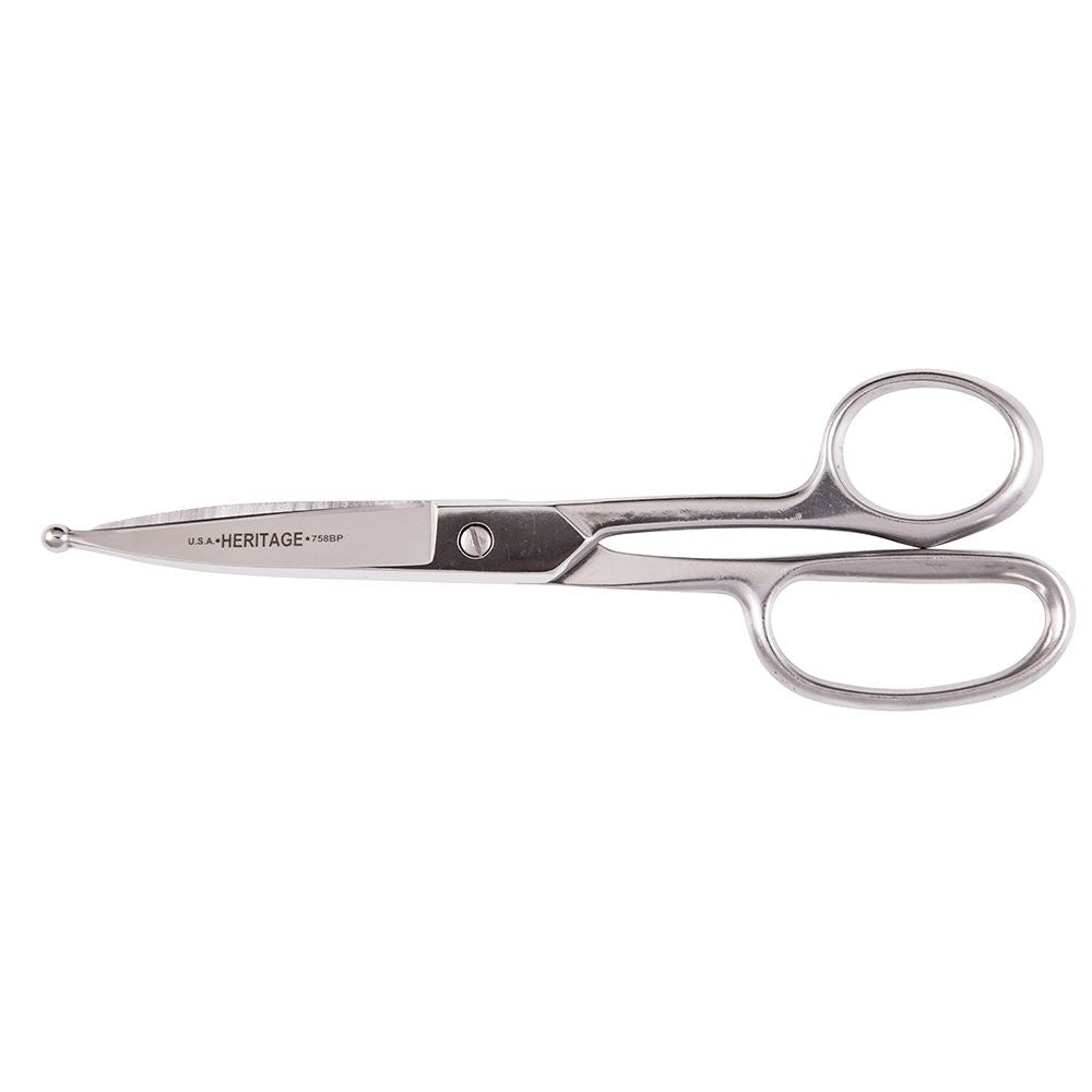 Klein Tools G758BP | Straight Stainless Trimmer with Ball Point, 8-Inch