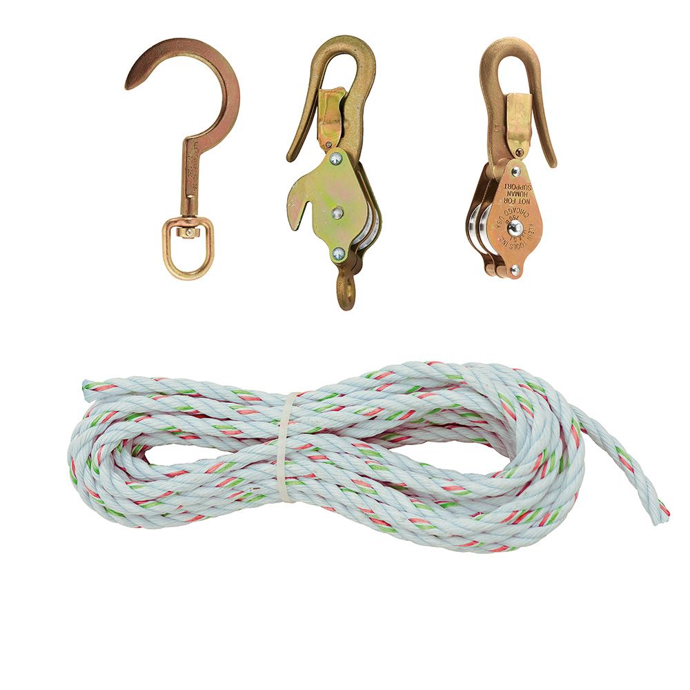 Klein Tools H1802-30S | Block and Tackle, Spliced to Block 268, with Hook 258
