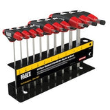 Klein Tools JTH410E | Hex Key Set, SAE T-Handle, 4-Inch, with Stand, 10-Piece