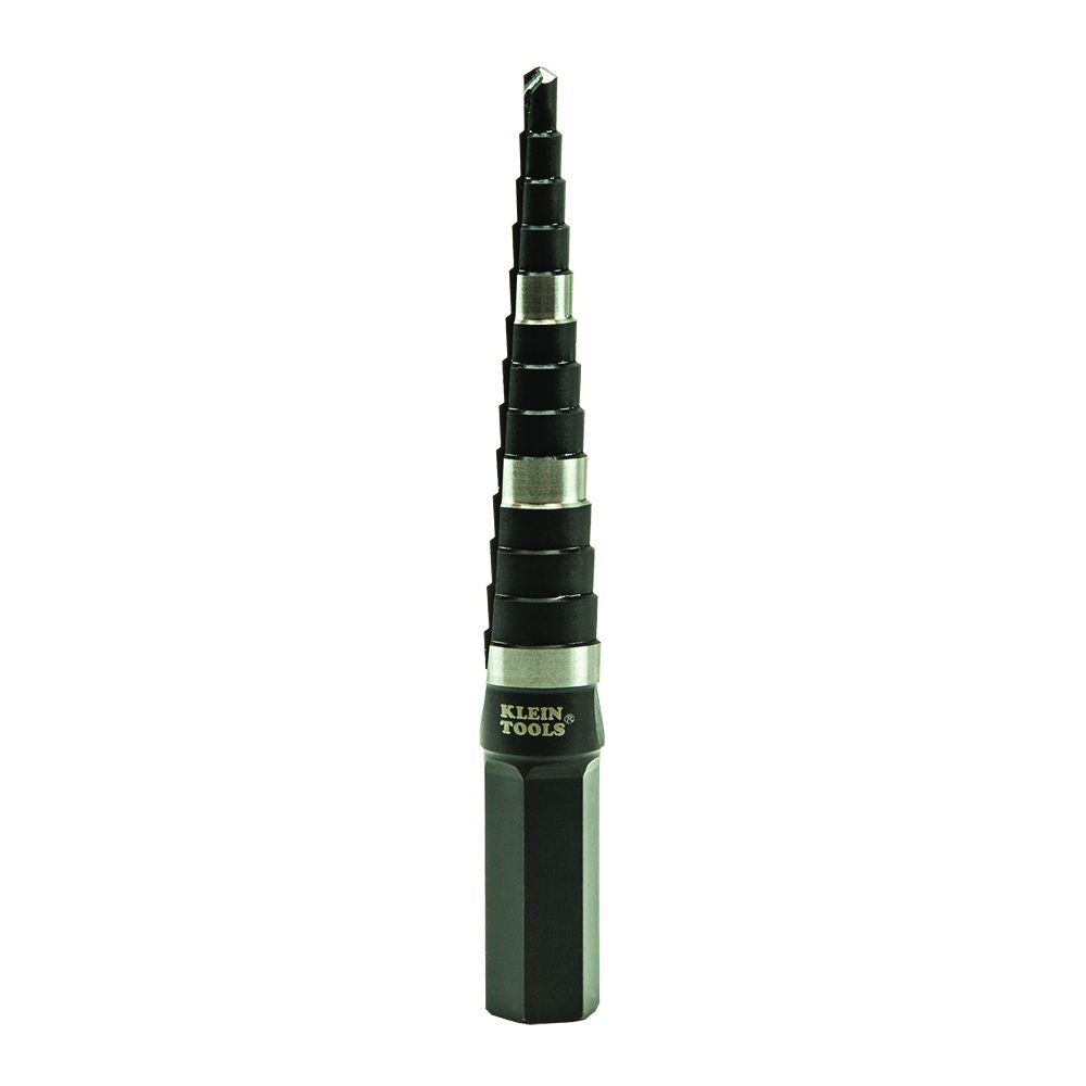 Klein Tools KTSB01 | Step Drill Bit Double-Fluted 1, 1/8 to 1/2-Inch