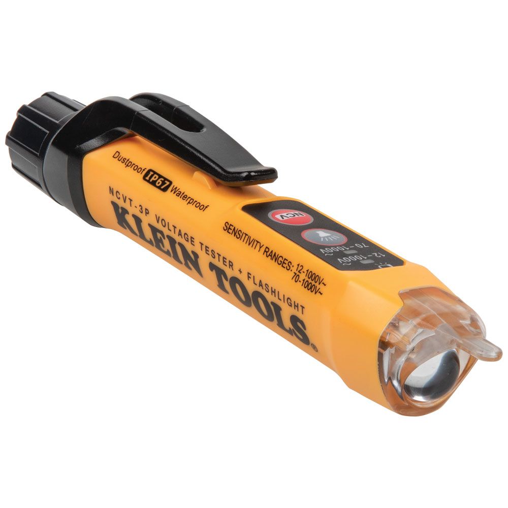Klein Tools NCVT3P | Dual Range Non-Contact Voltage Tester with Flashlight, 12 - 1000V AC