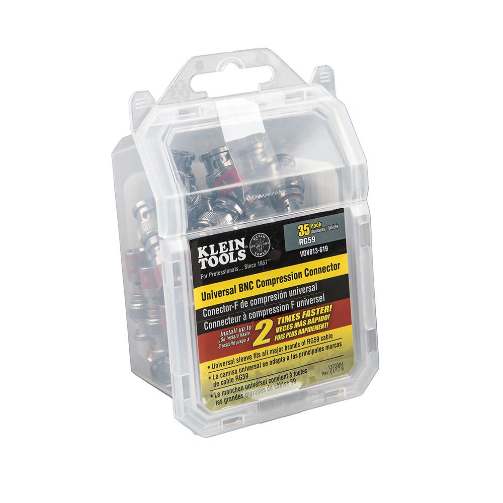 Klein Tools VDV813-619 | Universal BNC Compression Connectors RG59 35-Pack