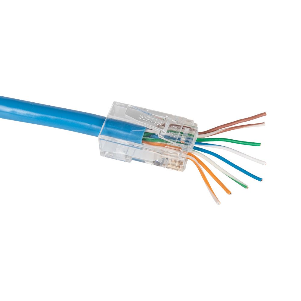 Klein Tools VDV826-703 | Pass-Thru Modular Data Plug, RJ45-CAT6, 50-Pack