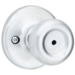 Kwikset 300T 26D SCAL SCS | Door Knob, Tylo, Square Corner Strike/Adjustable Latch, Satin Chrome, For Privacy/Bed/Bath
