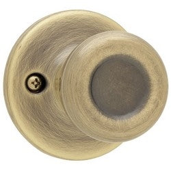 Kwikset 488T 5 | Door Knob, Tylo, Half Dummy Trim/Surface Mount, 2-5/8" Diameter x 2-1/2" Depth, Antique Brass