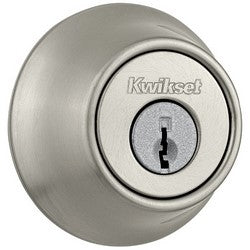 Kwikset 665 15 RCAL RCS/5303 K3 | Door Deadbolt, Round Corner Strike/Adjustable Latch, 3 Keyed Alike, Double Cylinder, Satin Nickel