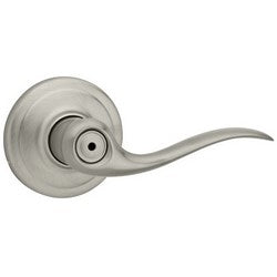 Kwikset 730TNL 15 6AL RCS | Door Lever, Tustin, Round Corner Strike/Adjustable Latch, Satin Nickel, For Privacy/Bed/Bath