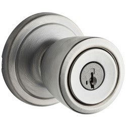 Kwikset 740A 26D SMT 6AL RCS K3 | Door Knob, Abbey, Square Corner Strike/Adjustable Latch, 2 Keyed Alike, Satin Chrome