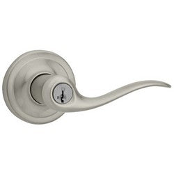 Kwikset 740TNL 15 SMT CP K4 | Door Lever, Tustin, Smartkey, 4 Keyed Alike, Satin Nickel, For Entry, Clear Pack
