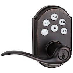 Kwikset 99120-038 | 912 SmartCode Electronic Tustin Lever featuring SmartKey Security and Z-Wave Technology in Venetian Bronze