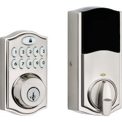 Kwikset 99140-023 | 914 SmartCode Electronic Deadbolt featuring SmartKey Security and Z-Wave Technology in Satin Nickel