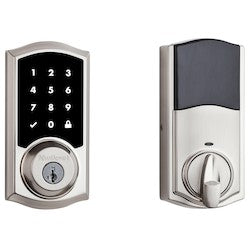 Kwikset 99160-020 | 916 Touchscreen Electronic UL Deadbolt featuring SmartKey Security and Z-Wave Technology in Satin Nickel