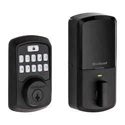 Kwikset 99420-003 | AURA Bluetooth Keypad Smart Lock featuring SmartKey Security in Matte Black