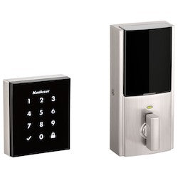 Kwikset 99540-001 | 954 Obsidian Keyless Electronic Touchscreen Deadbolt featuring Z-Wave Technology in Satin Nickel