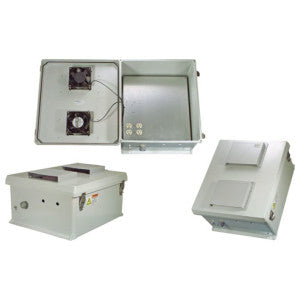 L-com NB181608-1HF | Weatherproof Fiberglass Enclosure, 17.55 in. W x 19.55 in. H, Wall Mount